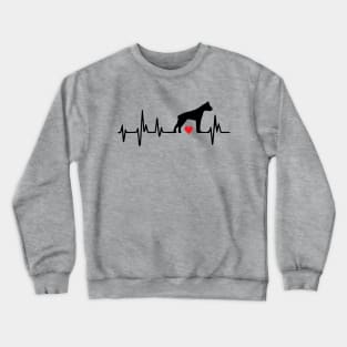 Heart Beat Boxer Dog I Love My Dog Crewneck Sweatshirt